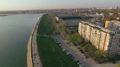The shore of the lake in Bucharest, Romania Stock Footage 62016402