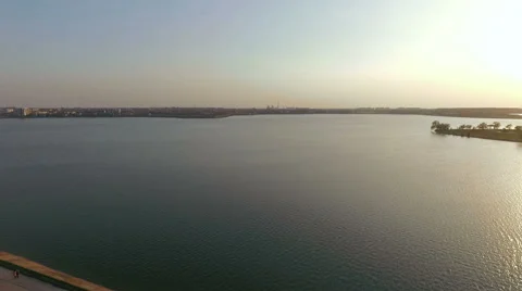 The shore of the lake in Bucharest, Romania Stock Footage 62016555