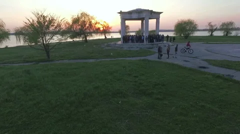 The shore of the lake in Bucharest, Romania Stock Footage 62016657
