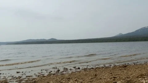 Shore of lake 스톡 동영상 80028318