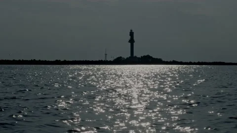 Shore Lighthouse from Sea (slow motion) Vidéo 219905211