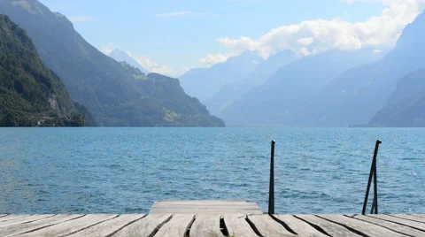 Shore of a mountain lake. Stock Footage 54640739