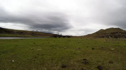 Shore of a Mountain River in The Midst of The Vast Mongolian Steppe Stock Footage 59717566