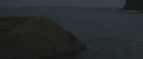 Shore at  night, anamorphic Stock Footage 46040211
