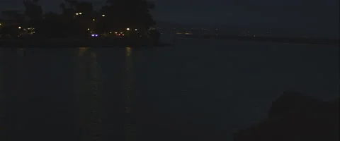 Shore at night, anamorphic Stock Footage 46040250