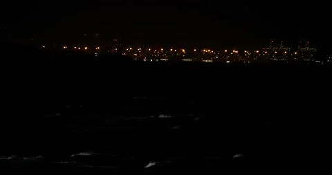 Shore in the Night Stock Footage 182596098
