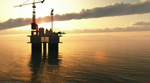 Off Shore Oil Rig  Stock Footage