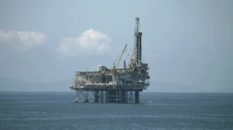 Off shore oil rig Stock Footage 37644720