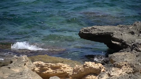 SHORE PEBBLE BEACH Stock Footage 128349235