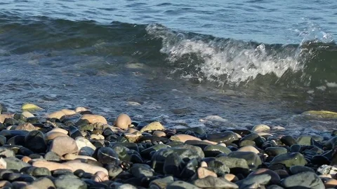 Shore pebble wash Stock Footage 76968812