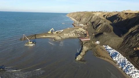 Shore Protection Construction Stock Footage 128002662