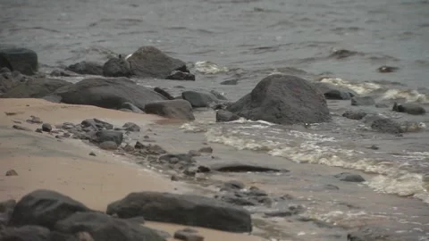 Shore with rocks and waves Stock Footage 157220813
