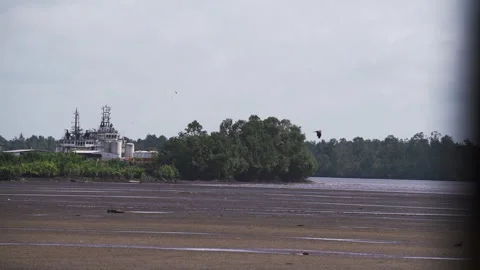 Shore with ship in Cameroon, Africa Stock Footage 255723034