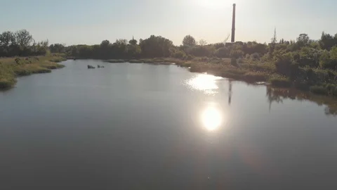 Shore of small lake in the evening Stock Footage 89902012