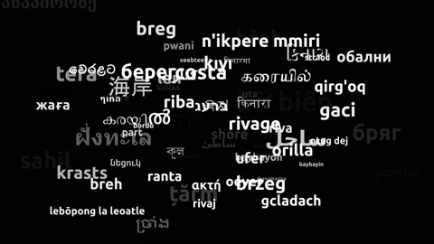 Shore Translated in 71 Worldwide Languages Endless Looping 3d Zooming Wordclo Stock Footage 145201063