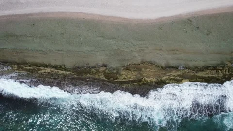 Shore view from drone going all the way up Stock Footage 255095747