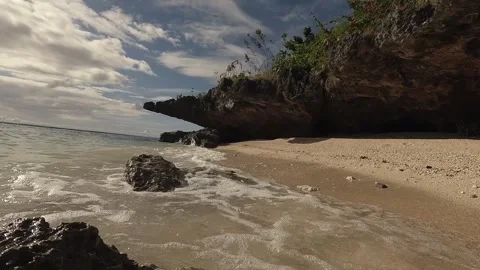 Shore waves time lapsed Stock Footage 258146136