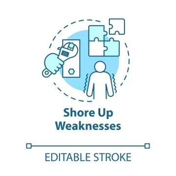 Shore up weaknesses concept icon. Personal goal. Development and improvement Stock Illustration