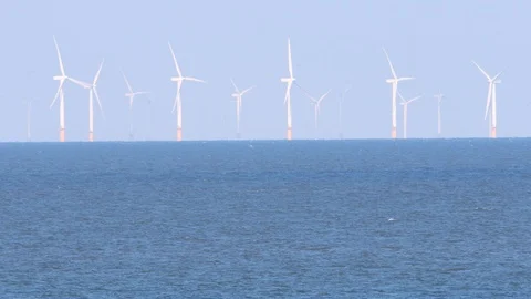 Off shore wind farm. Stock Footage 119991778