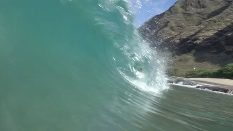 Shorebreak in Hawaii Slow Motion Stock Footage 81222399
