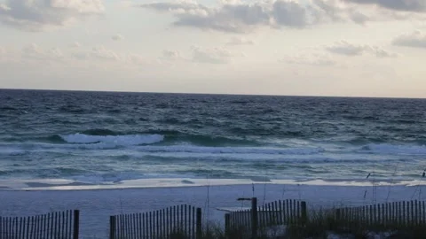 Shoreline of beach at ocean evening time Stock Footage 139611906
