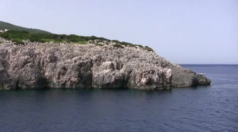 Shoreline Blue Caves Video stock 10850490