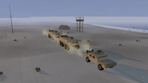 Shoreline column moving at first light Stock Footage 342254231