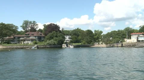 Shoreline homes (7 of 9) Stock Footage 8981462