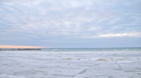Shoreline Ice time-lapse Stock Footage 356221