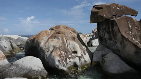 Shoreline rockpile 2, static Stock Footage 23835859