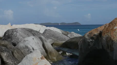Shoreline rockpile 3, static Stock Footage 23836191
