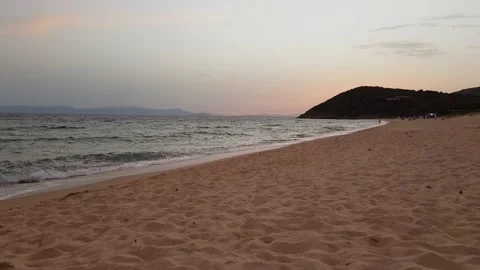 Shoreline sandy beach Sardinia Stock Footage 159126876