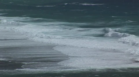 Shoreline waves breaking Stock Footage 26051153