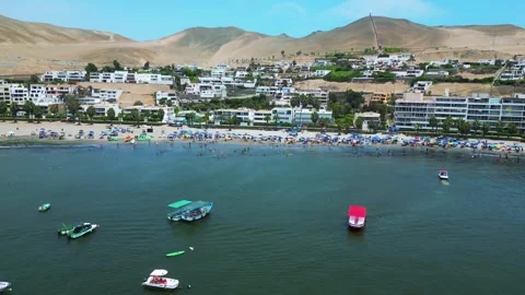 Shores of a beautiful Peruvian beach during summer. Stock Footage 304072207