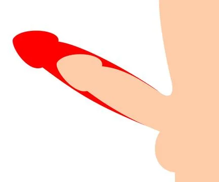 Short and small and long and big penis are compared. Penis enlargement and ma Stock Illustration