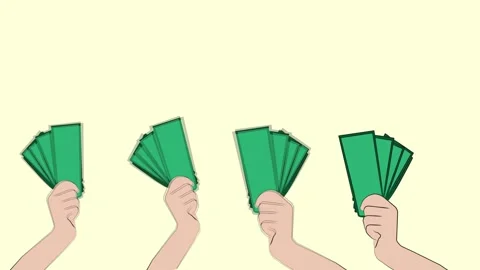A short animated video of several hands holding money. Stock Footage 329353505