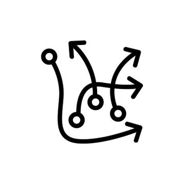Short arrows icon vector outline illustration Stock Illustration