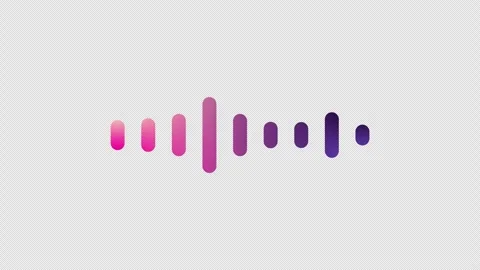 Short audio waveform animation with a pink-purple gradient on a transparent bg Stock Footage 312644562
