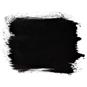 Short black thick brush stroke Stock Photos