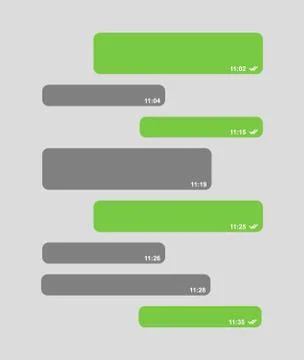 Short bubble message, social screen empty chat window dialog on dark backgrou Stock Illustration