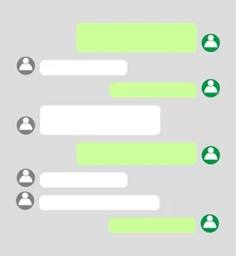 Short bubble message, social screen empty chat window dialog on dark backgrou Stock Illustration