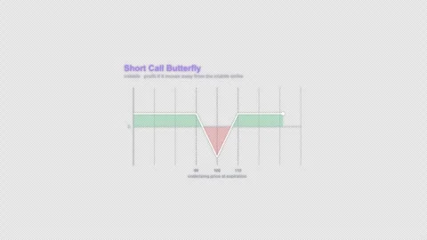 Short Call Butterfly Options Strategy Payoff Diagram Animation Alpha 4K Stock-Footage 339322038
