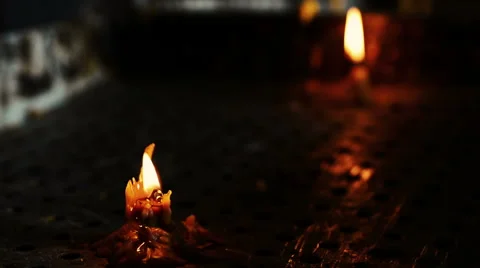 Short candle burning out Video stock 43386074
