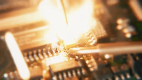 Short circuit background. Computer electronics crash test. Stock Footage 144641560