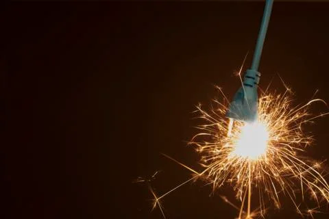 Short circuit causing sparking Caused by substandard electrical appliances Th Stock Photos