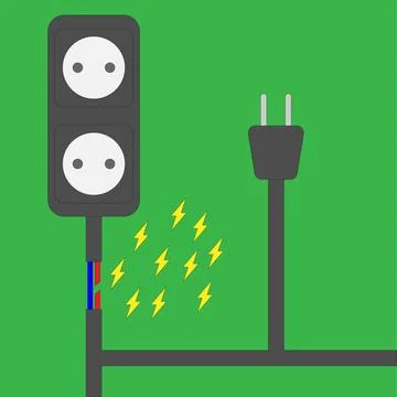 Short circuit. Faulty socket Stock Illustration