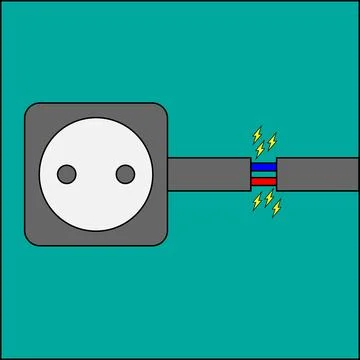Short circuit. Faulty socket Stock Illustration