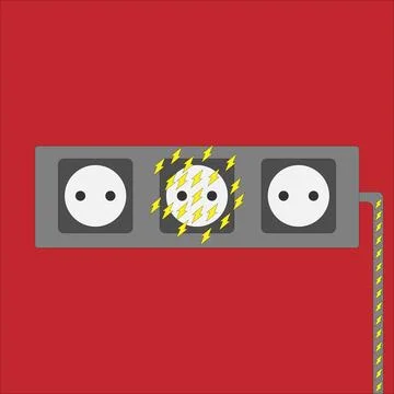 Short circuit. Faulty socket Stock Illustration