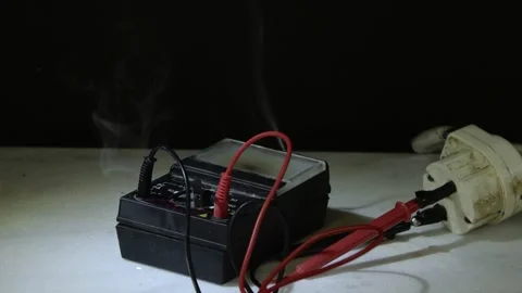 Short circuit with sparks on measuring device Stock Footage 332168998