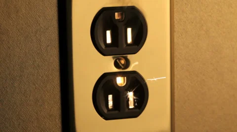 Short circuiting electrical outlet Stock Footage 34334712